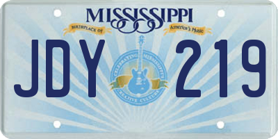 MS license plate JDY219