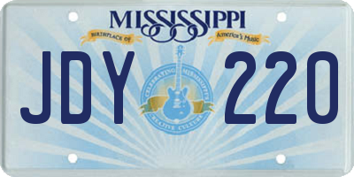 MS license plate JDY220