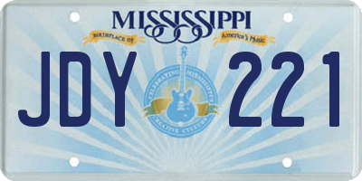 MS license plate JDY221