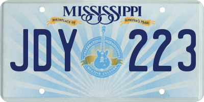 MS license plate JDY223