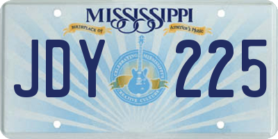 MS license plate JDY225