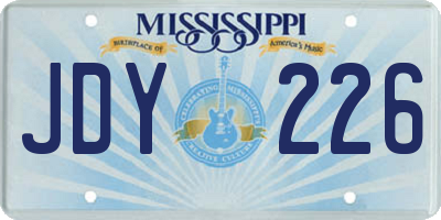 MS license plate JDY226