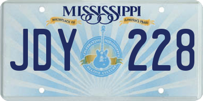 MS license plate JDY228
