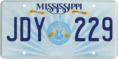 MS license plate JDY229