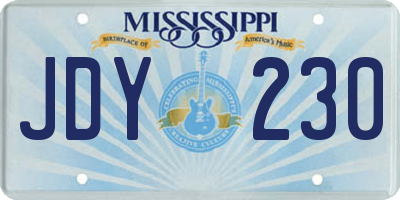 MS license plate JDY230
