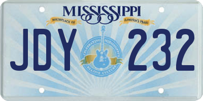 MS license plate JDY232