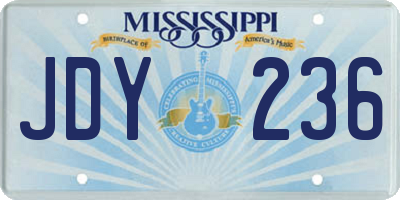 MS license plate JDY236