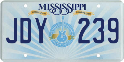 MS license plate JDY239
