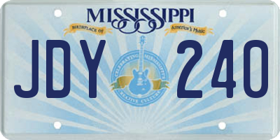 MS license plate JDY240