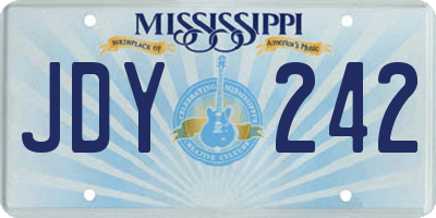 MS license plate JDY242