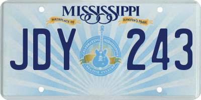 MS license plate JDY243