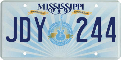 MS license plate JDY244