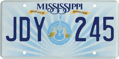 MS license plate JDY245