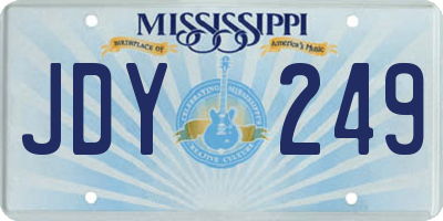 MS license plate JDY249