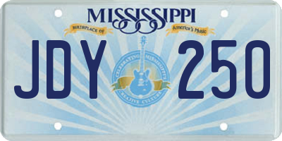 MS license plate JDY250