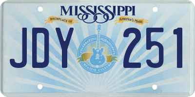 MS license plate JDY251