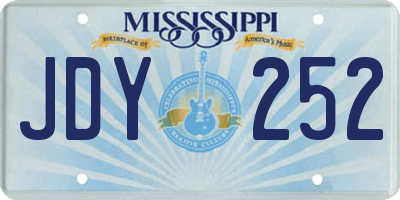 MS license plate JDY252