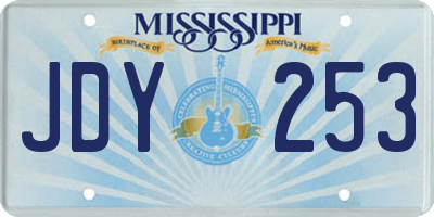 MS license plate JDY253