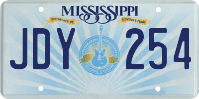 MS license plate JDY254