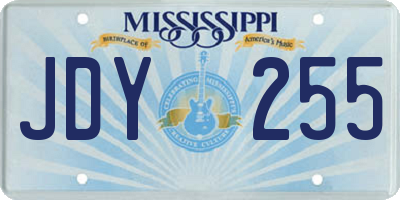 MS license plate JDY255