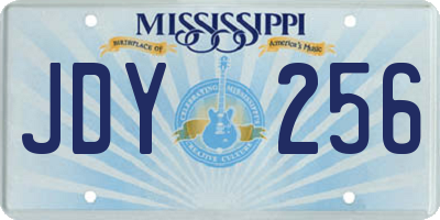 MS license plate JDY256