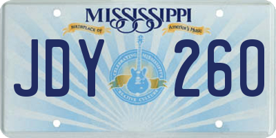 MS license plate JDY260