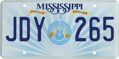 MS license plate JDY265