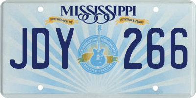 MS license plate JDY266