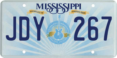 MS license plate JDY267