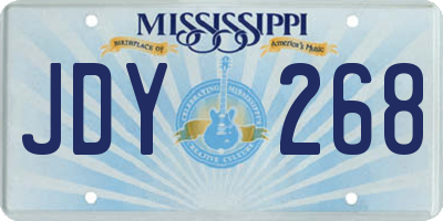 MS license plate JDY268