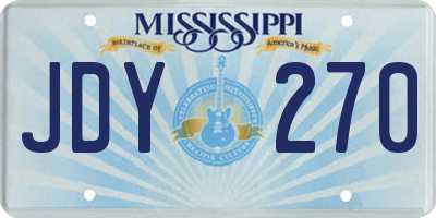 MS license plate JDY270