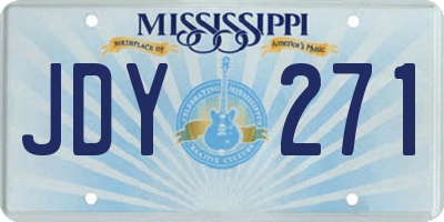 MS license plate JDY271