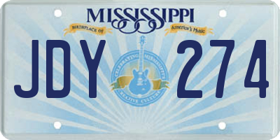 MS license plate JDY274