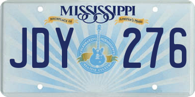 MS license plate JDY276