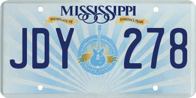 MS license plate JDY278
