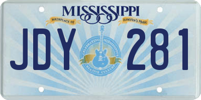 MS license plate JDY281