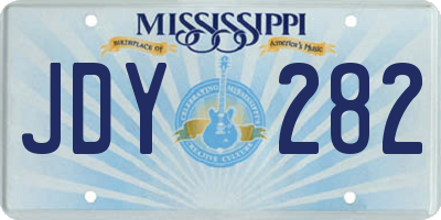 MS license plate JDY282