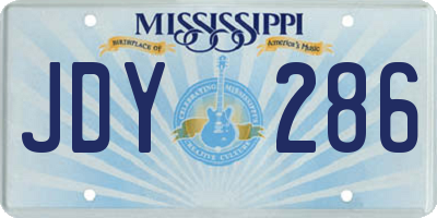 MS license plate JDY286