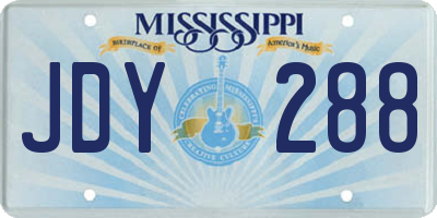 MS license plate JDY288