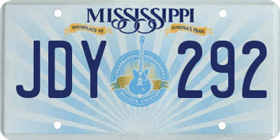 MS license plate JDY292