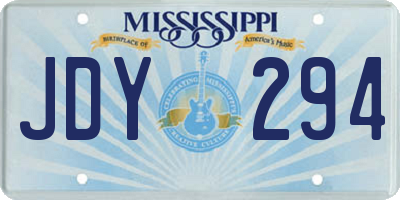 MS license plate JDY294