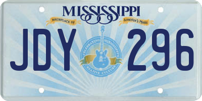 MS license plate JDY296