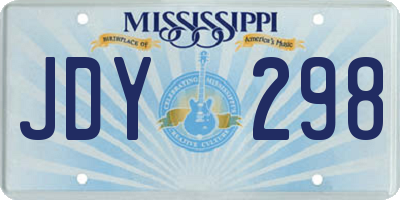 MS license plate JDY298