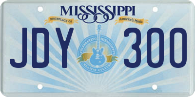 MS license plate JDY300