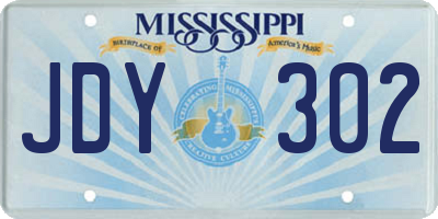 MS license plate JDY302