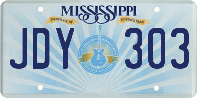 MS license plate JDY303