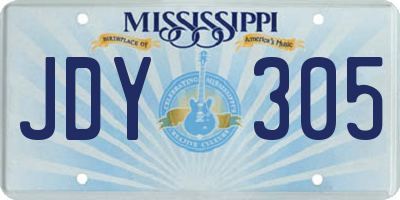 MS license plate JDY305