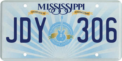 MS license plate JDY306