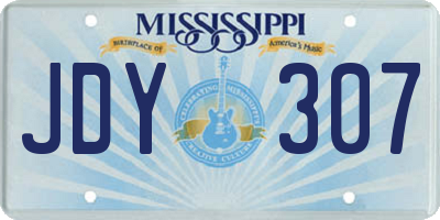 MS license plate JDY307