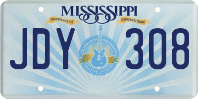 MS license plate JDY308